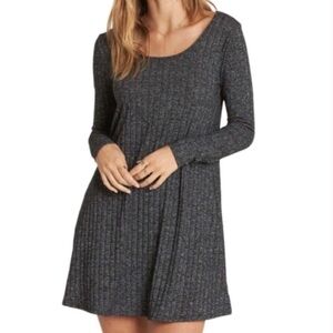 Michael Stars Jasper Poor Boy long sleeve gray rib knit sweater dress
